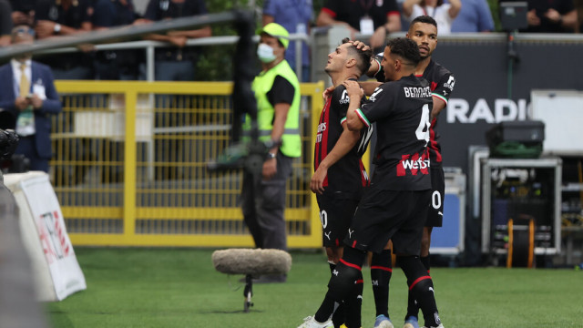 Photo LiveMedia/Fabrizio Carabelli
Milan, Italy, August 13, 2022, italian soccer Serie A match
AC Milan vs Udinese Calcio
Image shows:
Brahim Diaz of AC Milan celebrates after scoring a goal during the Serie A 2022/23 football match between AC Milan and Udinese Calcio at Giuseppe Meazza Stadium, Milan, Italy on August 13, 2022
LiveMedia - World Copyright